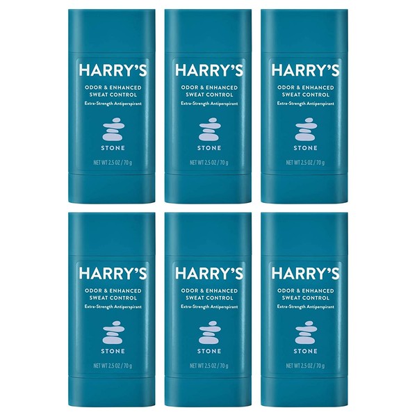 Harry's Extra-Strength Antiperspirant - Odor & Enhanced Sweat Control Antiperspirant for Men - Stone (6 Count)