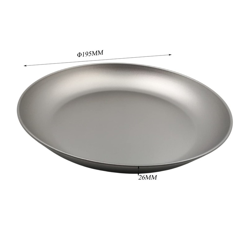 RISON-Titanium Round Camping Plate Titanium Plate Outdoor Ultra Light Camping