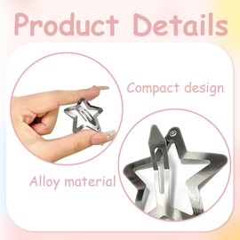 30 Stück Metall-Stern-Haarspangen mit Schnappverschluss, Niedliche Kleine Haarspangen, Ausgehöhlte Sterne-Haarnadel, Haarspangen für Damen, Mädchen
