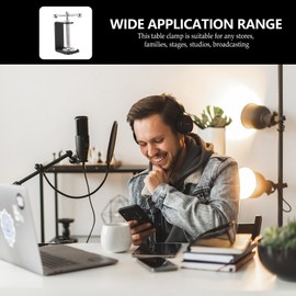 2Pcs Desk Table Mount Clamps Practical Retaining Clips for Desk Lamp Tablet Holder Heavy Duty Steel Clamps