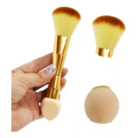 Butterfly Brocha 2 En 1 Maquillaje Polvo Difumina Base