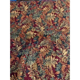 Hoffman California Fabrics VTG PHEASANT HILL by Hoffman Leaves on Burgundy w/ Gold Metallic Accents BTFQ