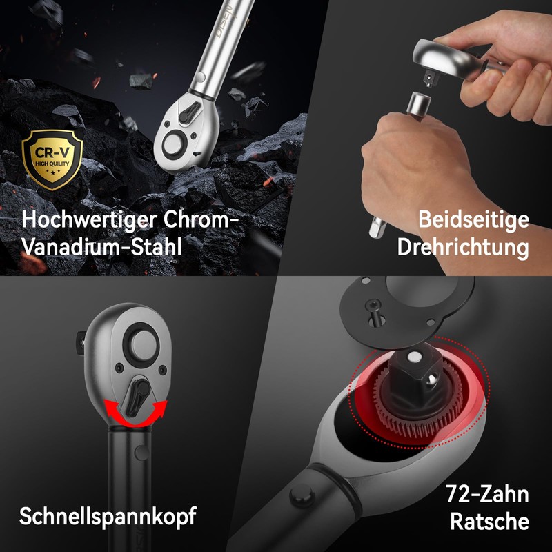 DISEN 1/4 Inch Torque Wrench 2-15Nm, ±3% Error Accuracy 72