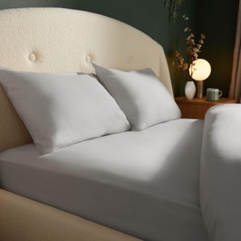 Silentnight Brushed Cotton King Fitted Sheet - Soft Velvety Touch 100% Cotton - Cosy Warmth Feel for Colder Nights - Breathable Lightly Brushed Hypoallergenic Fitted Sheet, King Bed, Grey