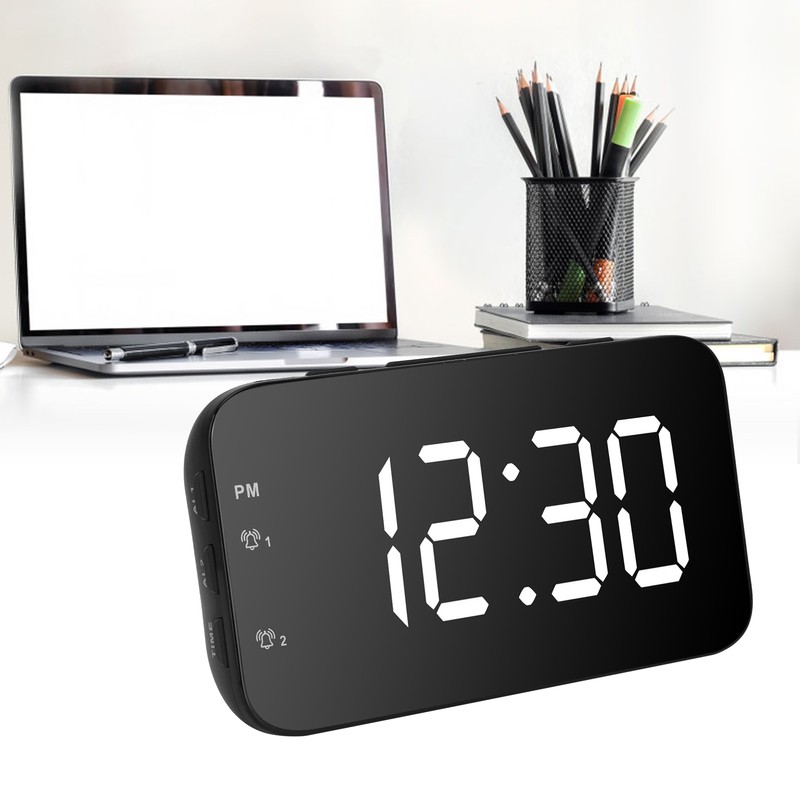 LED Digital Alarm Clock Portable Desk Clock with Snooze for