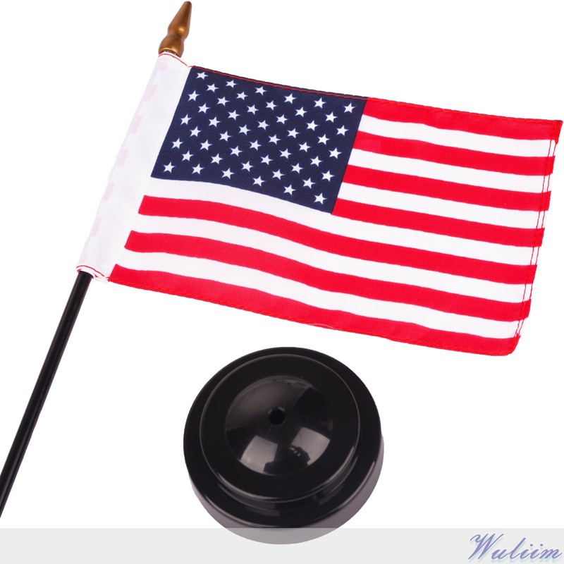 Wuliim Premiun USA Desk Flag Set - 4 x 6