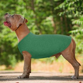 Hjumarayan Dog Jumper Medium Dogs – Thin Dog Jumper Washable Dog Jumper, Striped Dog Shirt Elastic Dog Jumper Fleece for Corgi Dachshund (Emerald Green M)