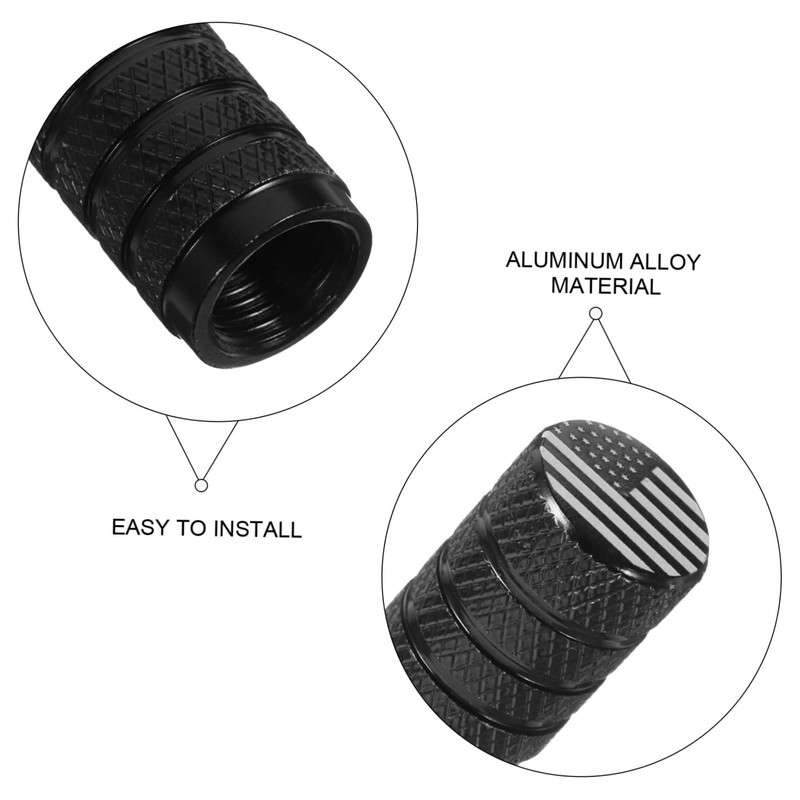 ABOOFAN 4pcs American Flag Tire Valve Caps Durable Tire Stem