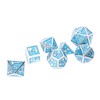 7pcs Polyhedral Dice Set Clear Number Metal Glossy Odorless Table