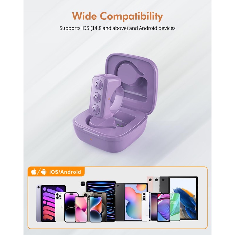 Remote Control for tiktok, Remote Scrolling Ring (Purple)