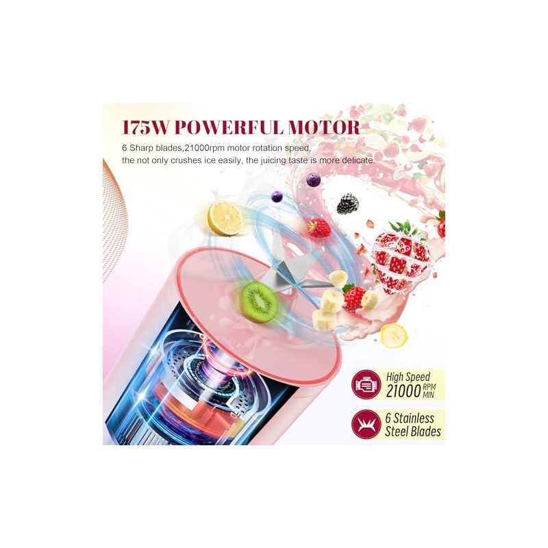HOMEXUP Portable Personal Blender - Ideal for Smoothies & Juices