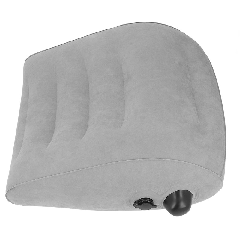 Inflatable Lumbar Waist Pillow PVC and Flocking Press Gray Inflation