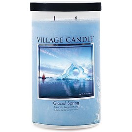 Village Candle Glacial Spring Large Tumbler Jar Candle, 19 Oz, Traditions Collection, Blue