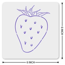 MAGJUCHE Strawberry Stencil 6 Inches, Reusable Fruit Stencil for Painting DIY Crafts Decor