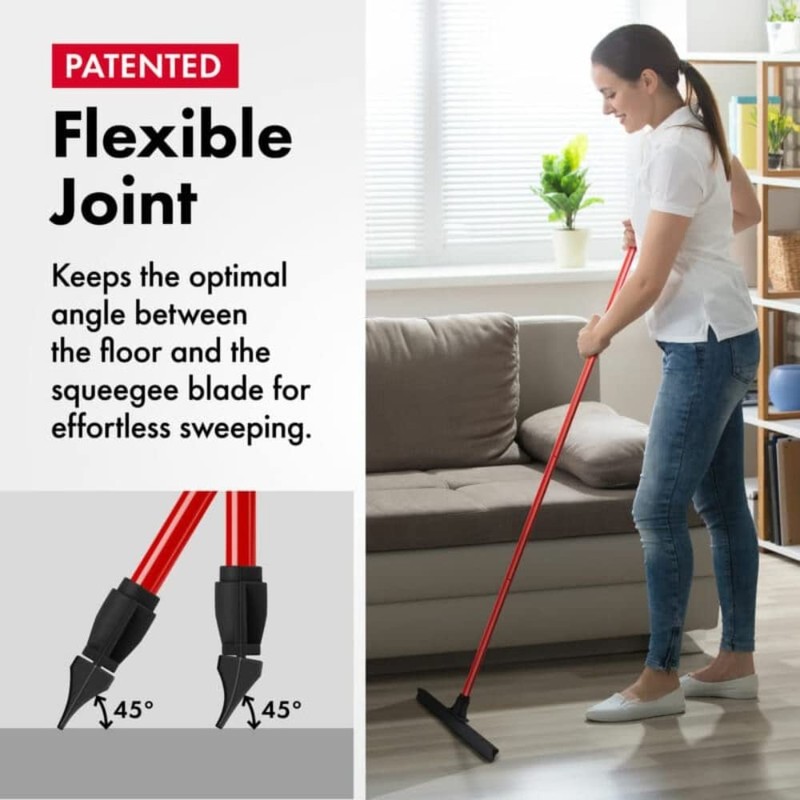 Heavy-Duty Floor Squeegee - Large 18" Wide Blade & 55"