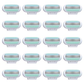 20 Stück Venus Rasierklingen Damen,Venus Smooth Ersatzklingen Damenrasierer 3 Präzisionsklingen mit Feuchtigkeitsspendenden Schutzkissen Anpassung an Körperkonturen Kompatible Rasierklingen für Frauen