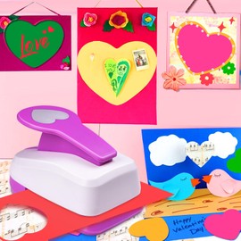 Heart Paper Punch, Paper Punch for Crafting, 2 inch Heart Hole Punch, Heart Punches for Paper Crafts, Heart Shaped Hole Punch, Large Heart Hole Puncher, Heart Scrapbooking Punch