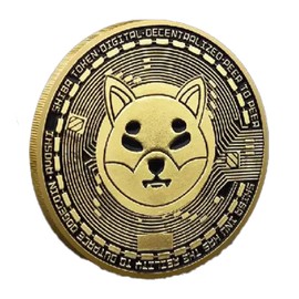 Gold Plated Shiba Inu Dodgecoin Crypto Coin - Adorable and Elegant Digital Currency Collectible, Perfect for Crypto Enthusiasts and Collectors