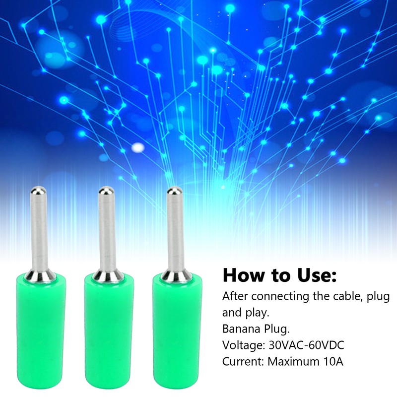 100Pcs Banana Plug Male Nickel Plated Brass Pin Straight for