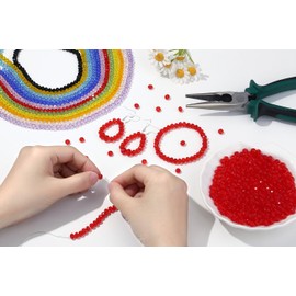 DUQGUHO Red Crystal Beads Glass Beads Bulk 400 Pcs Loose Beads 6mm for Bracelets Earring Anklet DIY Crafts Jewelry Making