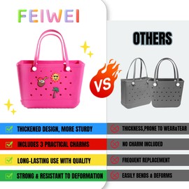 Beach Bag Rubber Beach Tote Bag- Rubber Tote Bags Waterproof Sandproof Handbag for Women Men, Extra Large Travel Bag for Pool Sports Boat