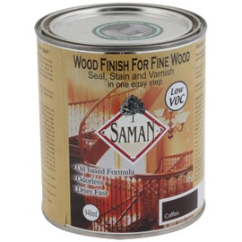 SamaN SAM-310-1L 1-Quart Interior Stain for Fine Wood for Seal, Stain and Varnish, Coffee