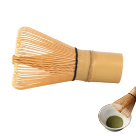 Bamboo Whisk Matcha Whisk for Green Tea Handmade Bamboo Whisk for Matcha Powder, for Japanese Tea Ceremony, Available with 80 Broom Bristles, Bamboo, 80 Prongs