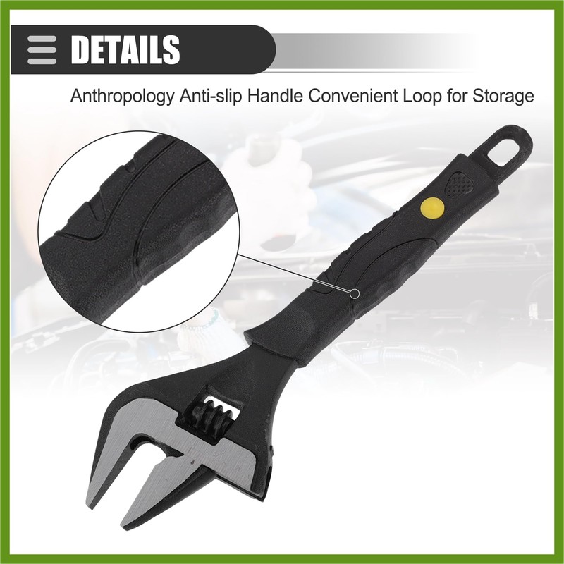 HOPESPANNER Universal Adjustable Spanner Wide Jaw Opening Wrench Automotive Tool