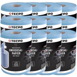 TECPO Cleaning Cloth Roll Blue 12 x 300 Sheets Total 3600, 2-Ply, Perforated, Absorbent, Cleaning Roll, Paper Roll, Cleaning Cloths, Cleaning Paper for Commercial Use