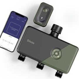 DIIVOO WiFi Sprinkler Timer 3 Zone Smart Water Timer Remote Control Irrigation for Lawn