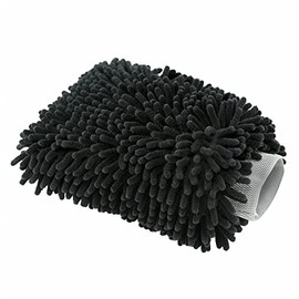 DETAIL GEAR Black Premium Microfibre Chenille Noodle Wash Mitt - BLACK (1 Pack)