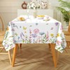 Arquiel Spring Summer Tablecloth Waterproof, Wild Flowers Butterfly Table Cloth