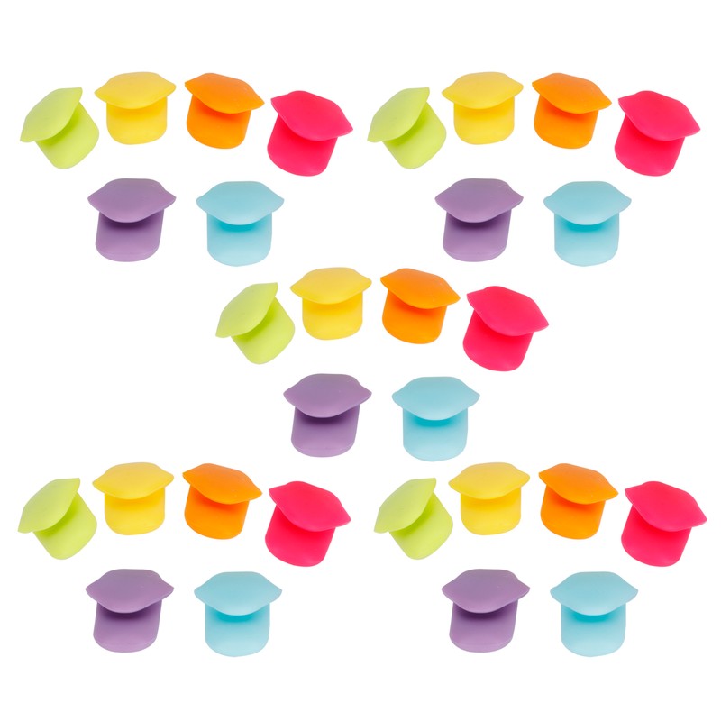 5Set Drink Markers Innovative Tongue Shape Silicone Wine Glass Cup