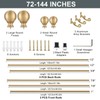 Hosmile Double Curtain Rods 72-144 Inches, Warm Gold Double Window