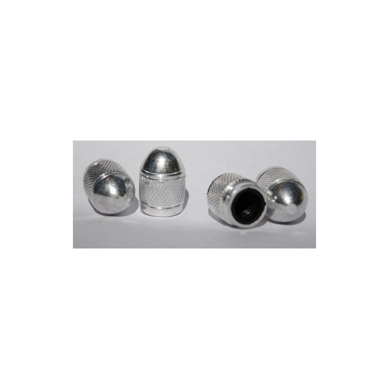 Anodized Aluminum Alloy Valve Stem Cap 4 Pack Set Silver