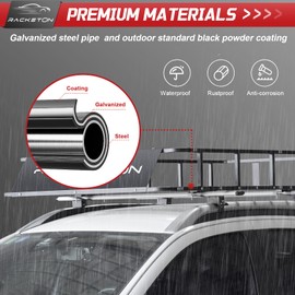 Racketon 64”x45”x8” Roof Cargo Rack for SUV Car Trucks,Heavy Duty Cargo Basket Anti-Rust Top Luggage Rack