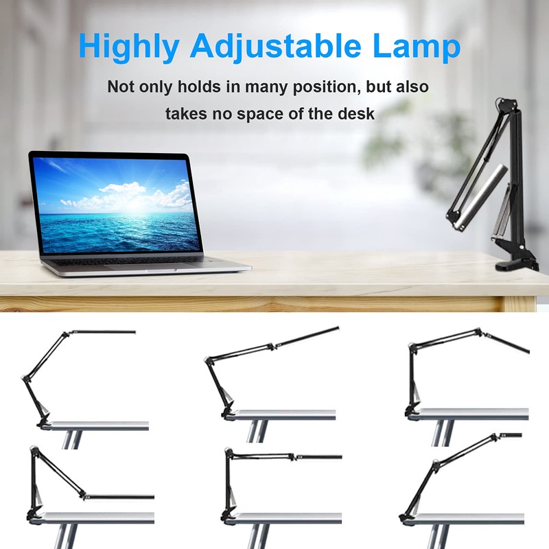 HaFundy LED Desk Lamp for Home,Office,Reading,Adjustable Eye-Caring Desk Light with