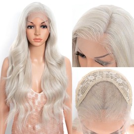 Style Icon 26” Big Curl Layered Synthetic Lace Front Wig 13x4 Large Lace Free Part Beige Wig With Adjustable Cap Heat Resistant Fiber(26 Inches, GP79)