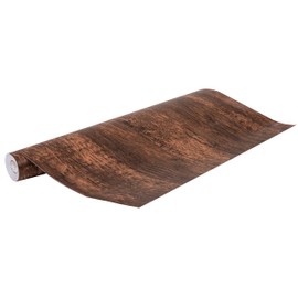 Mind Reader Removable Vinyl Wallpaper Peel and Stick Self Adhesive Wallpaper 17.75" X 393.7" Water-Resistant Contact Paper Shelf Liner Brown Wood