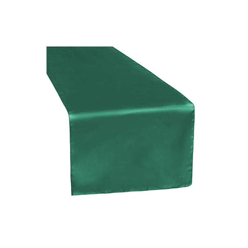RCZ Décor Elegant Emerald Green Satin Table Runner (14" x