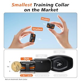 Tiniest Dog Shock Collar, Lightest Dog Training Collar with Remote for Small Dogs 5-30lbs & Medium Large Dogs/Puppies, Waterproof, Rechargeable, 1300ft Range (Orange&Ultra Tiny)