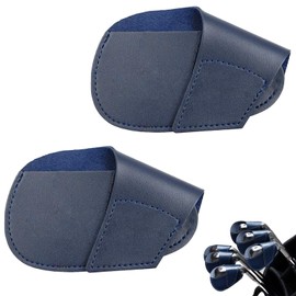 2 Pcs Putter Head Covers-Dark Blue Golf Putter Head Covers for Golf Headcover PU Leather Mallet Putters Cover