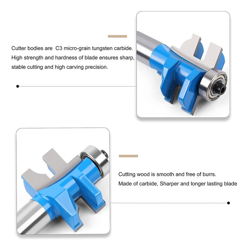 Ogee Rail and Stile Router Bit Set, Newdeli 1/2 Shank