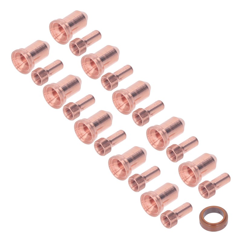 21Pcs Electrode Nozzle Set Brass 1.3mm Dia Nozzles Plasma Cutting