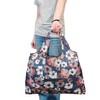 allydrew Large Foldable Tote Nylon Reusable Grocery Bag, Red Floral