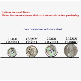 KENDANY 14 Piece Smoke Mother of Pearl Blazer & Suits Button Set - Smoke Grey - for Blazer, Sport Coat, Uniform(Natural Color 0.59in-0.79in)