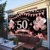 50th Birthday Banner Rose Gold Black Decoration 50th Birthday Women