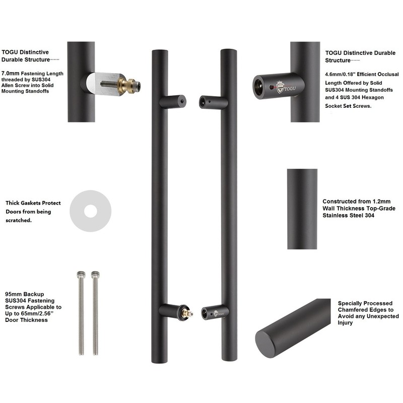 TOGU TG-6012 300mm/12 inches Solid Standoffs Heavy-Duty Stainless Steel 304