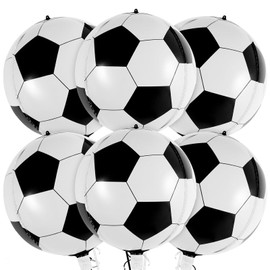 Balloons Birthday Football, Pack of 6 Foil Balloons, Birthday Football, 22 Inch Helium Balloons, Football Balloons, Large, Birthday Decoration Football for Children, Boys, Birthday, Sports, Football