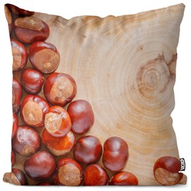 VOID Autumn Chestnut Forest Cushion Cover Sofa Couch Living Room Decoration Christmas Decoration Winter Outdoor Garden Cushion Cover Decoration Cushion Size: 50 x 50 cm
